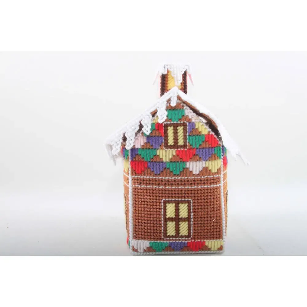 Plastic Canvas Christmas House Toy House Multicolored Patterns Christmas Home